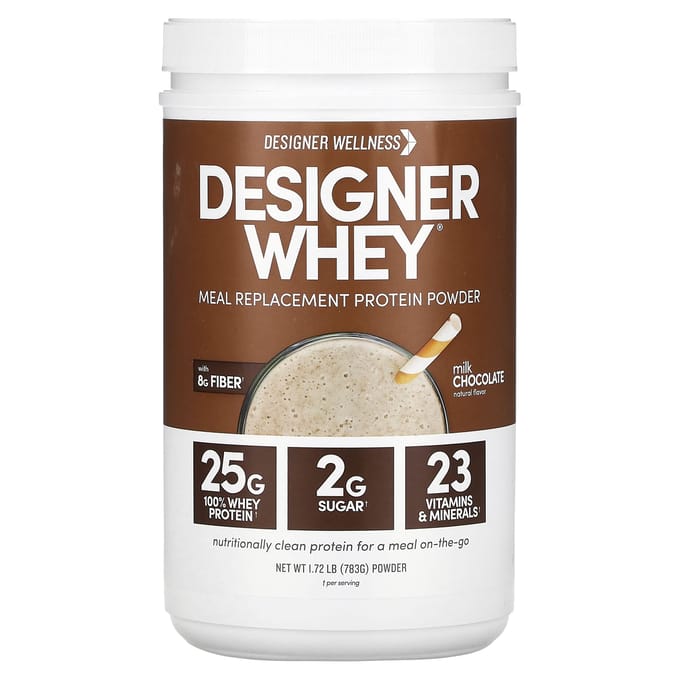 Designer Wellness, Designer Wei, Maaltijdvervangend Eiwitpoeder, Melkchocolade, 1,72 pond (783 g)