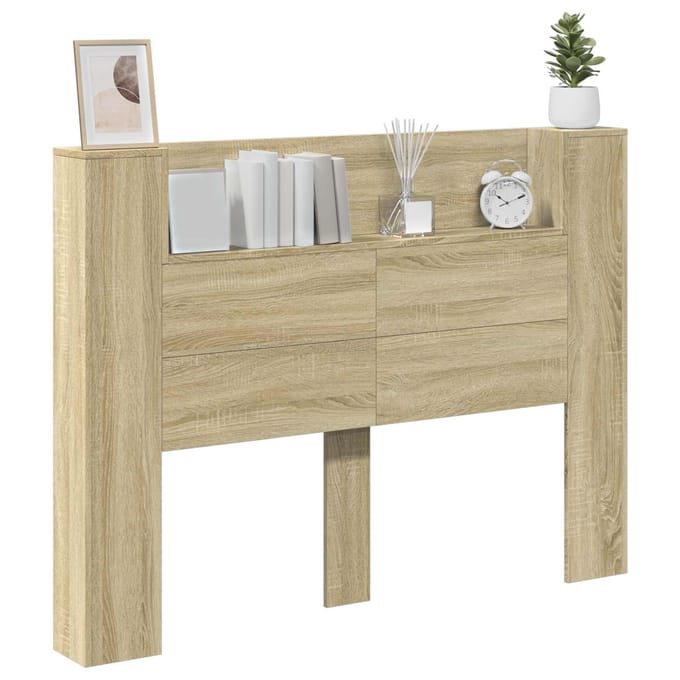 vidaXL - Hoofdeinde - Kast - met - LED - Sonoma - Eiken - Bewerkt - hout