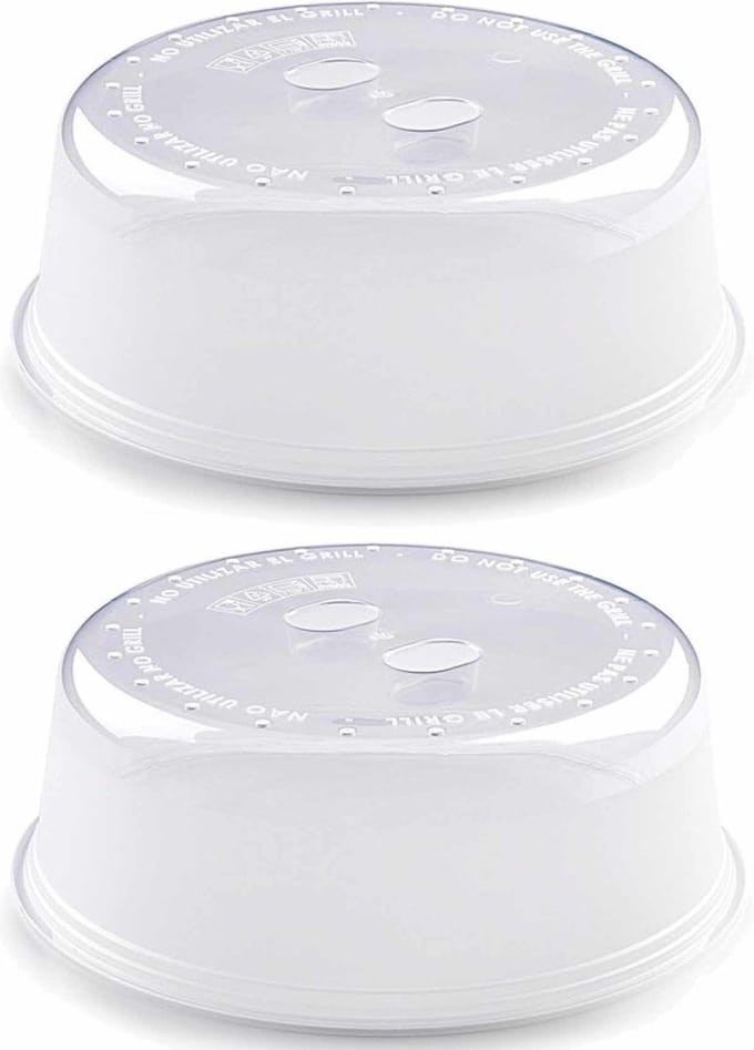 Plasticforte Magnetron deksel - 2x - 27 cm - transparant - afdekschaal - magnetronstolp