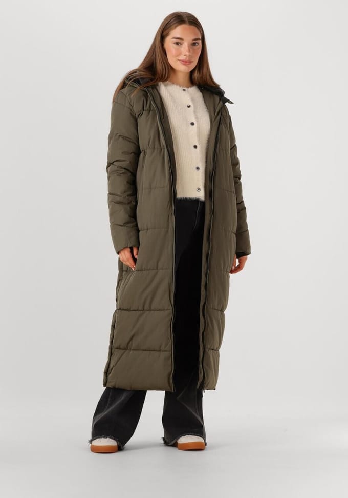 WITHBLACK Wblsophie Maxi Puffer Coat Jassen Dames - Winterjas - Khaki - Maat XS