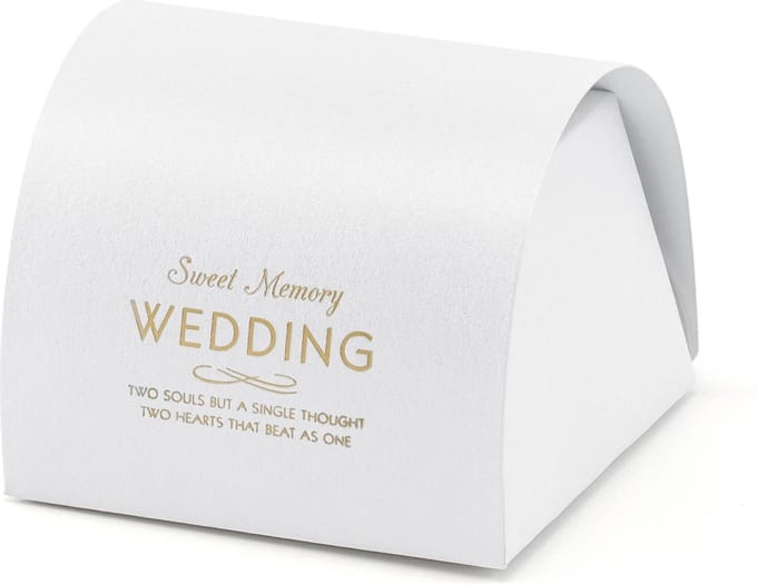PartyDeco - Bedank doosje Wedding wit (10st)