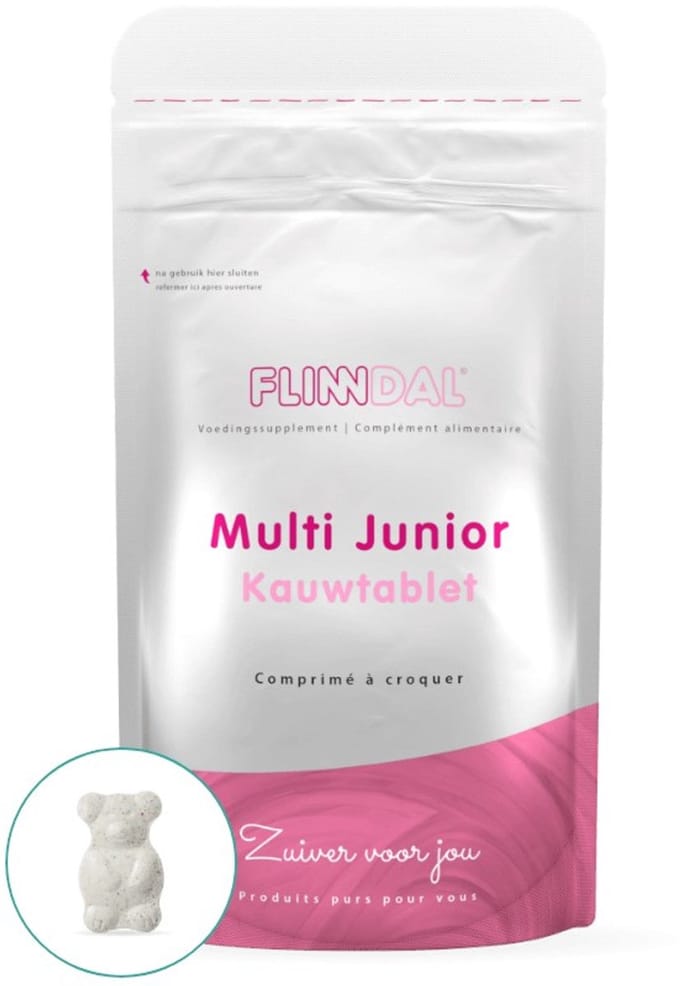 Flinndal Multi Junior Kauwtablet - Multivitamine voor Kinderen - Met Fruitsmaak - 30 Tabletten