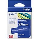 Brother lint beletteringssysteem TZe-555, 24 mm, blauw/wit