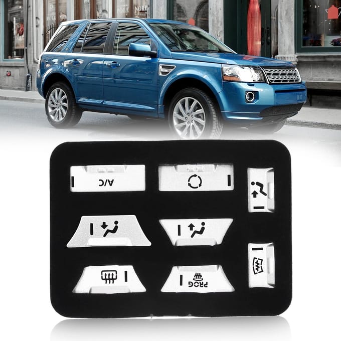 8 Stuks Auto Aircondition Knop Cover Patch Sticker Vervanging voor Land Rover Freelander 2 L359 white