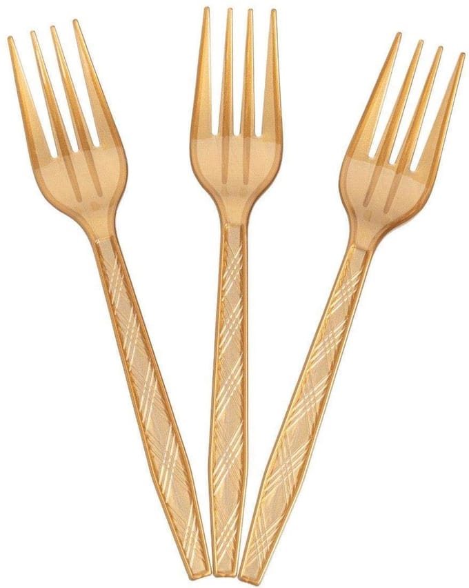 24x Herbruikbare Vork Goud