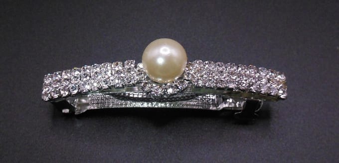 Patentspeld strass met parel