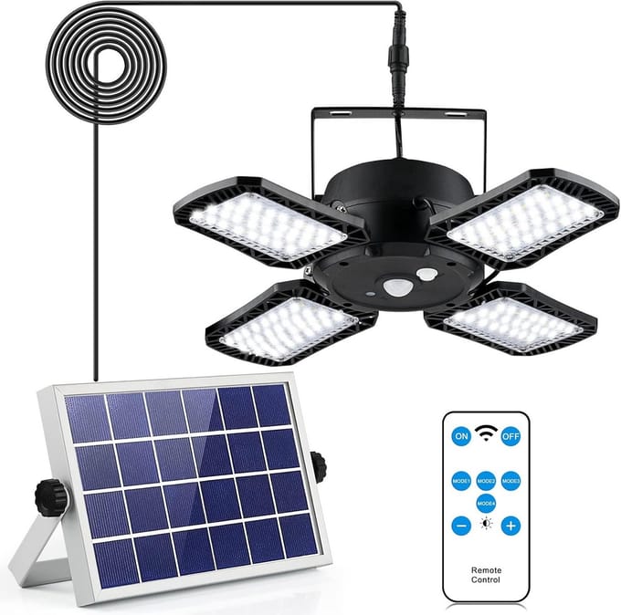 Solar Hanglamp Buiten met Bewegingssensor en Afstandsbediening - 1000LM LED