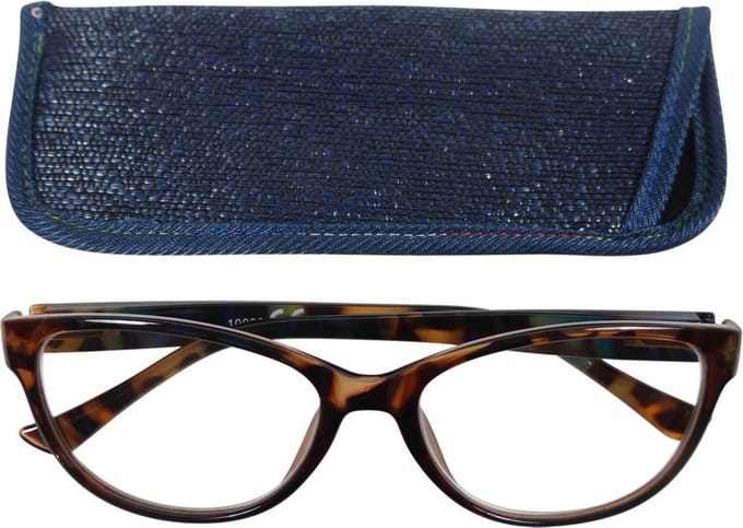 Lilly&june Leesbril Havana en Blauw +2- Met Bijpassend Etui