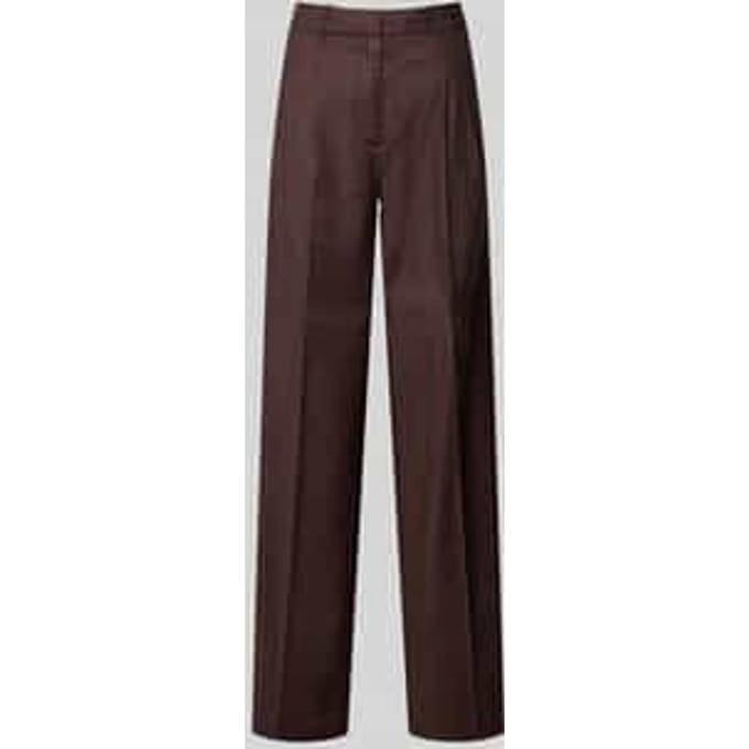 Broek van linnenmix met persplooien model 'CARLA'