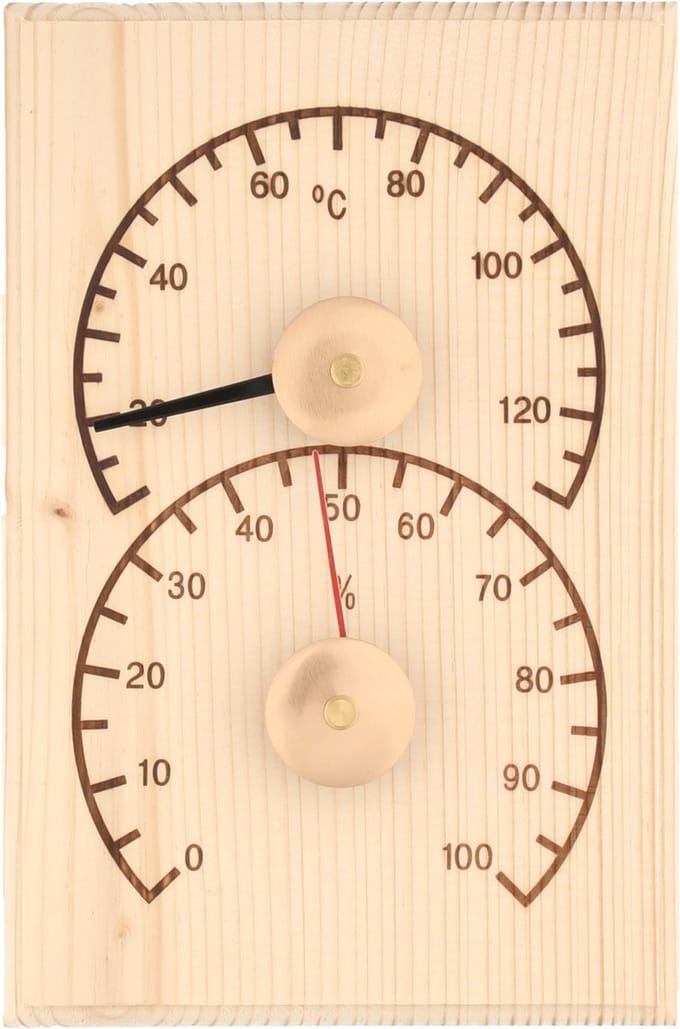 4Living sauna thermo-hygrometer - pine