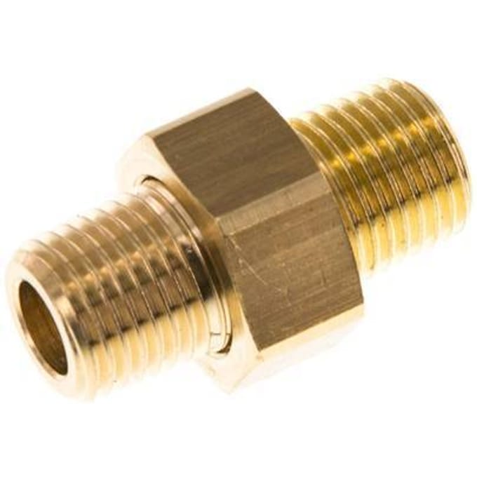 R 1/4'' Messing Borstnippel 3-delig met Conische afdichting 16 Bar [2 Stuks]