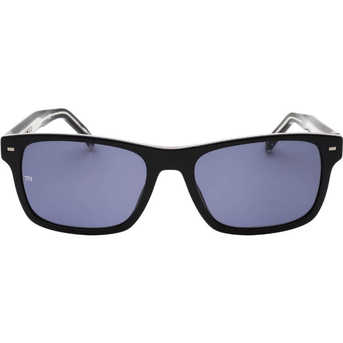 Tommy Hilfiger Heren Blauwe Lens Zonnebril (Zwart)