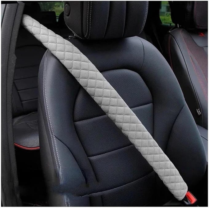 Gordelkussen - Veiligheidshulpmiddel - Comfortabel Rijden - Zachte Voering - 75 cm - Grijs