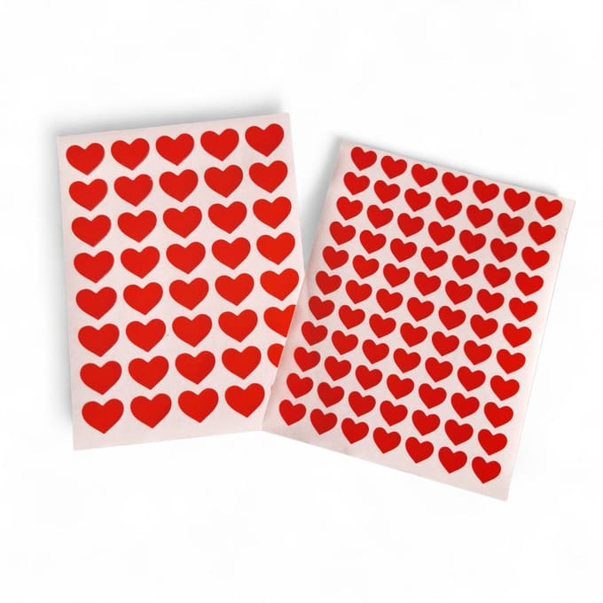 117 Stickers hartjes - transparant rood - mini sticker - hartje - liefde - agenda - planner - valentijn