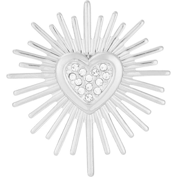 Radiant Heart Pin - Silver Tone / Stainless Steel