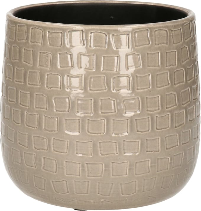 Mica Decorations - Plantenpot/bloempot - Keramiek taupe - D28/H23 cm