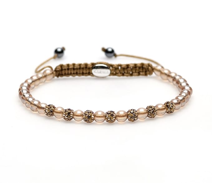 Karma Armband Spiral Golden Brown Gold Crystal