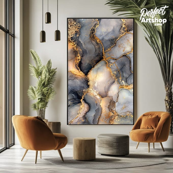 SILVER LINING SMOKE - Wanddecoratie 75x100 cm - Plexiglas - Luxe Kunst aan de Muur