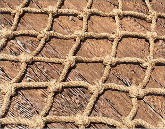 Balkon Beschermnet - Veiligheidsnet Touw - Kind Veiligheid - Handgeweven Stevig - 4x4 Meter - Hennep