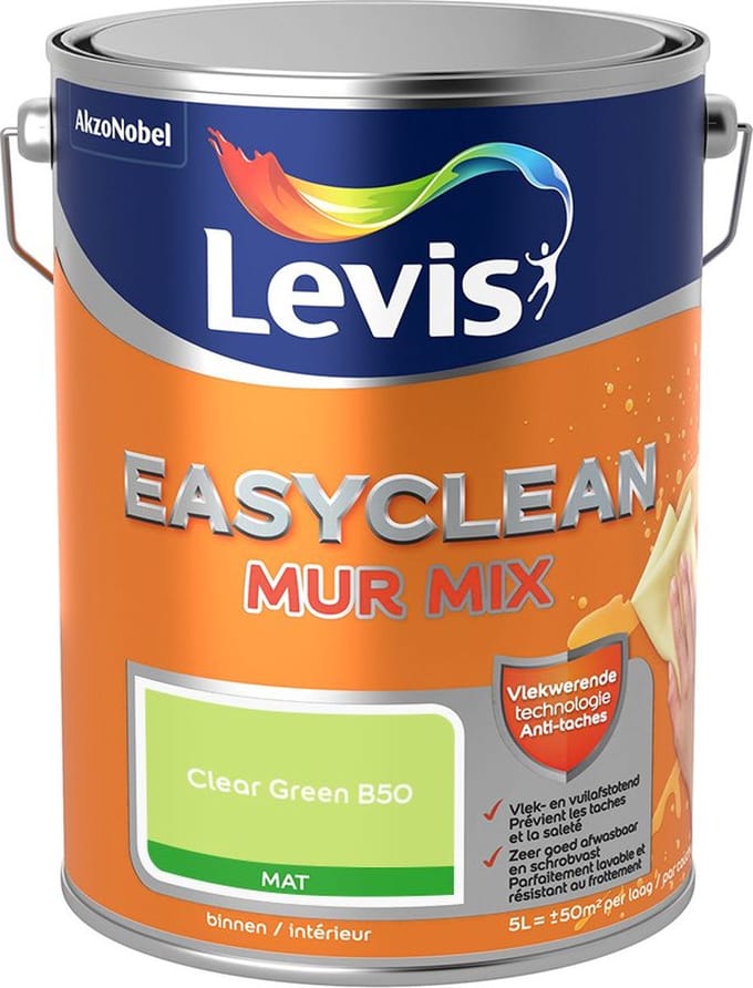 Levis - Easyclean Mur Mat Mix - Clear Green B50 - Mengverf - 5 L