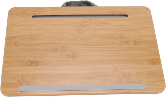 Schootbureau Bamboe - Laptoptafel Werktafel - Comfortabel Werken - Extra Groot Oppervlak - 42x27.5cm - Natuurlijk