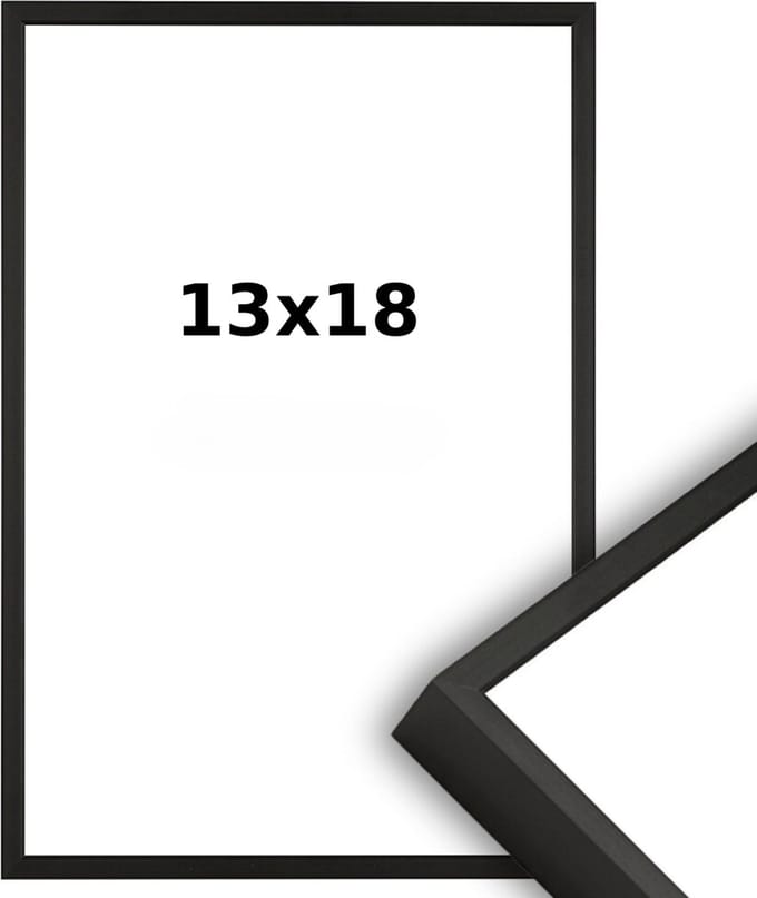 Aluminium Wissellijst 13 x 18 Zwart - Ontspiegeld Glas - Professional