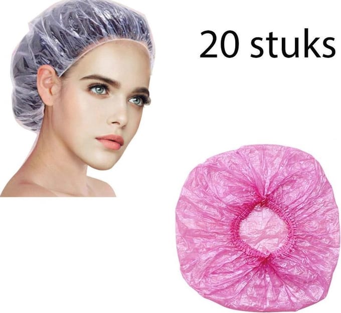Jumada's 20x Wegwerp Roze Dames Douchemutsen"