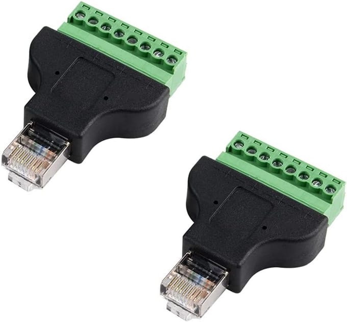 8-pins Ethernet adapter stekker voor LAN-netwerken - RJ45 naar terminalblok