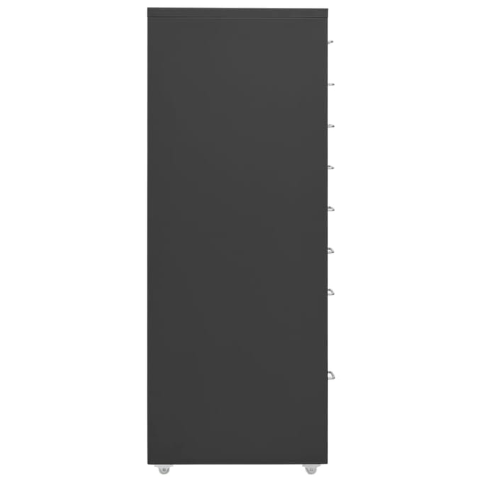 vidaXL - Ladeblok - verrijdbaar - 28x41x109 - cm - metaal - antracietkleurig