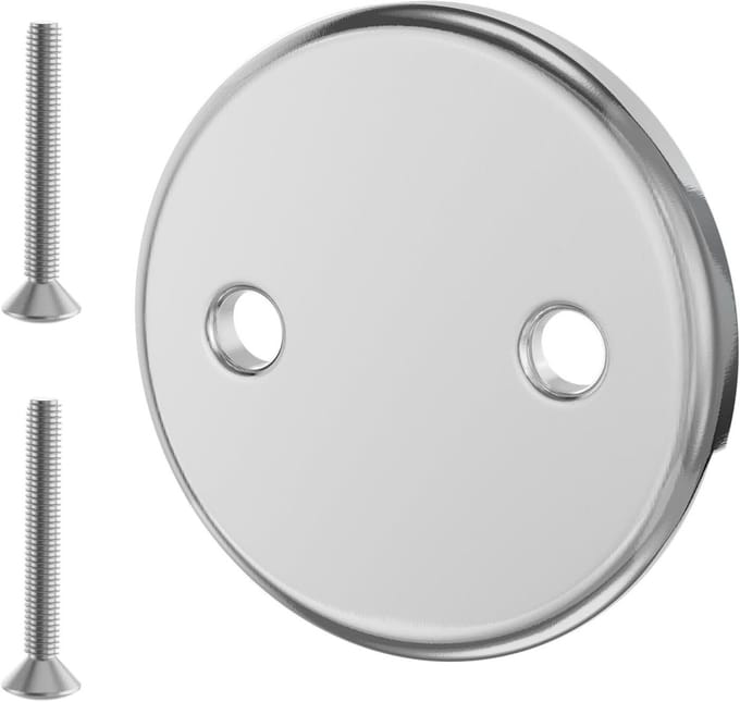 Badkuip Overloop - Afvoerplaat Douche - Lekken Voorkomen - Roestvrij Staal - 3.4 Inch Diameter - Chroom