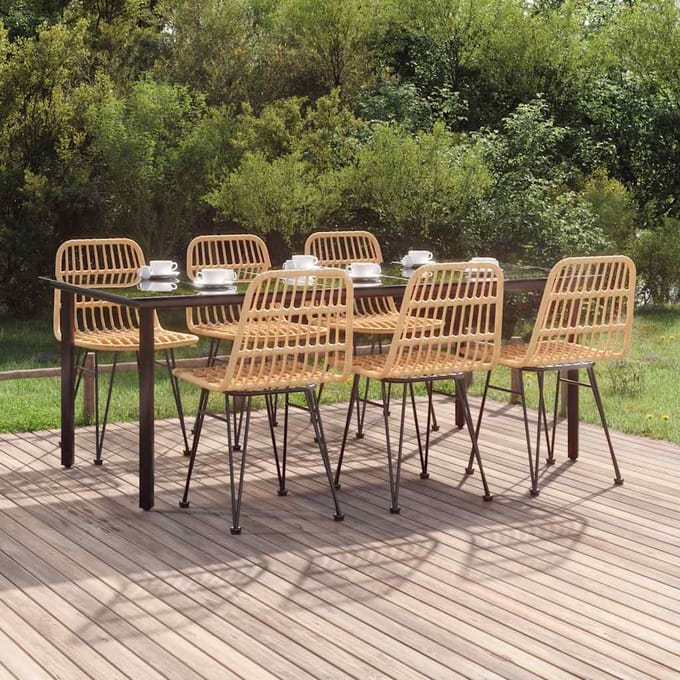 vidaXL - 7-delige - Tuinset - poly - rattan