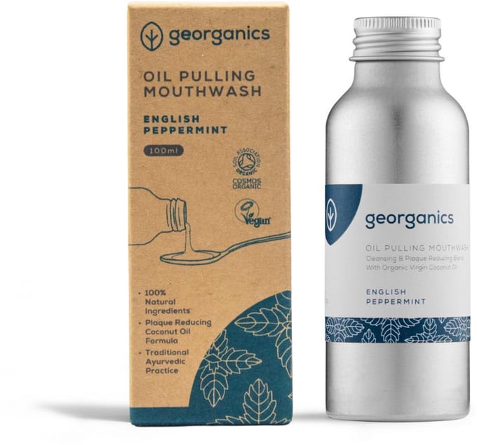 Georganics Mouthwash oilpulling english peppermint 100 Milliliter