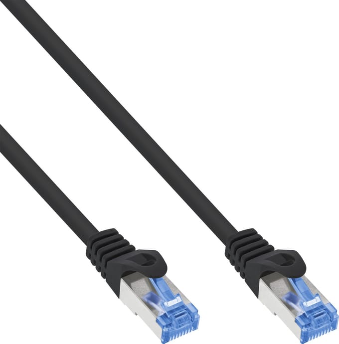InLine® patchkabel, Cat.6A, S/FTP, TPE (LSZH), CCA, zwart,2m