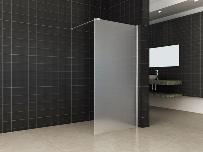 Wiesbaden Frosted inloopdouche 100x200cm 10mm NANO coating geheel matglas
