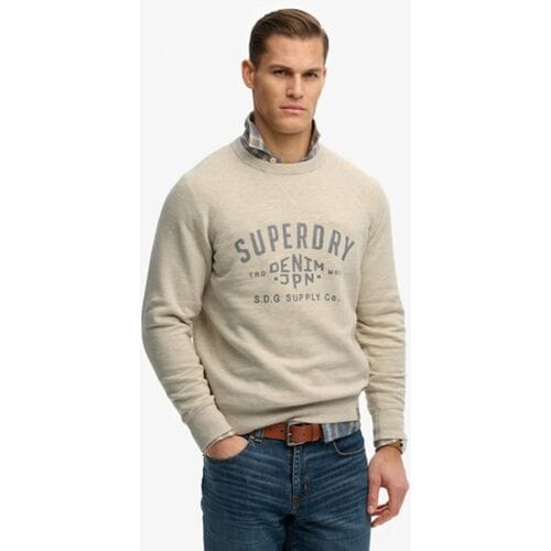 Superdry The Merchant Store Vintage Print Sweatshirt Crème Grootte: XL