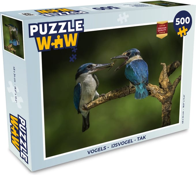 Puzzel Vogels - IJsvogel - Tak - Legpuzzel - Puzzel 500 stukjes