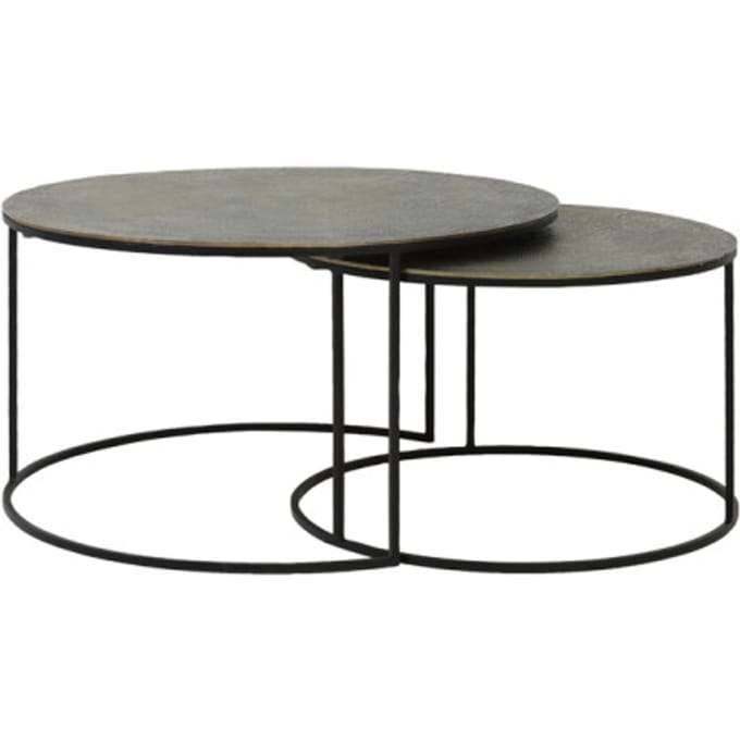 Light & Living Salontafel Rengo - Antiek Brons - Ø61+Ø76cm - Modern