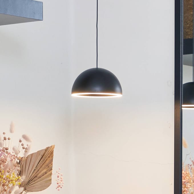 LOOM DESIGN LED hanglamp Curve zwart aluminium Ø 14 cm