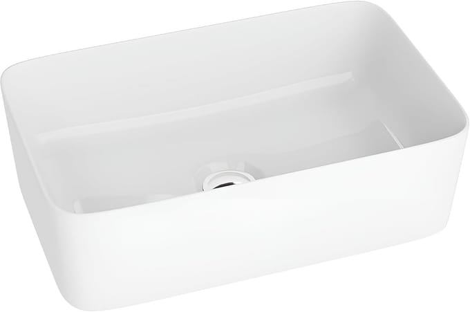 Keramische Wastafel - Badkamer Wasbak - Opbouw Installatie - Zonder Overloop - 40x30x20cm - Wit