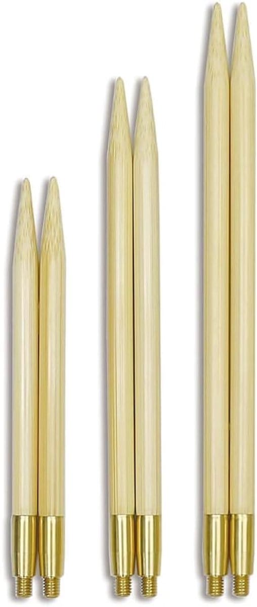 KA06557 Rondbreinaalden, bamboe, beige, 14 cm x 5,5 mm