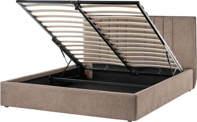 TARASCON - Tweepersoonsbed - Taupe - 160 x 200 cm - Polyester