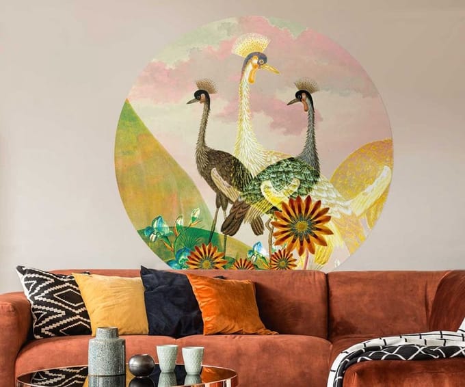 Behangcirkel 60cm Botanical cranes - Wallz
