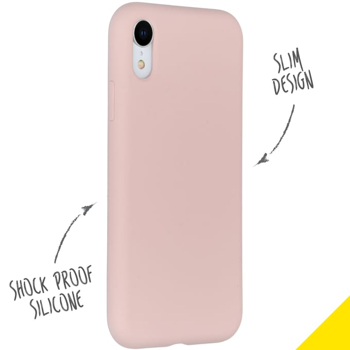 Accezz Hoesje - Geschikt voor Apple iPhone XR - Liquid Silicone Backcover - Roze
