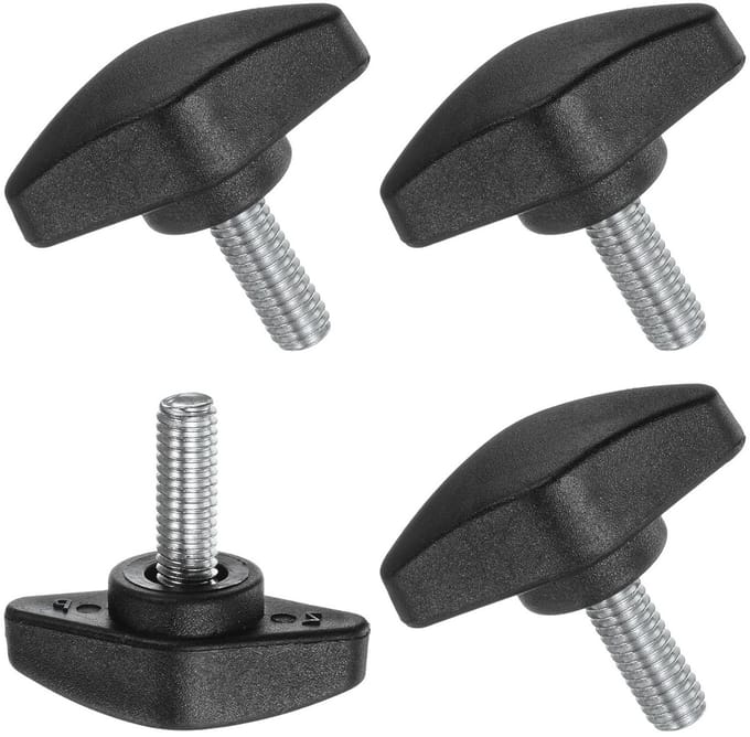 Set van 4 Duimschroeven M6 x 16 mm, Plastic T-Handgrepen, Klemknoppen voor Apparatuur en Bevestiging