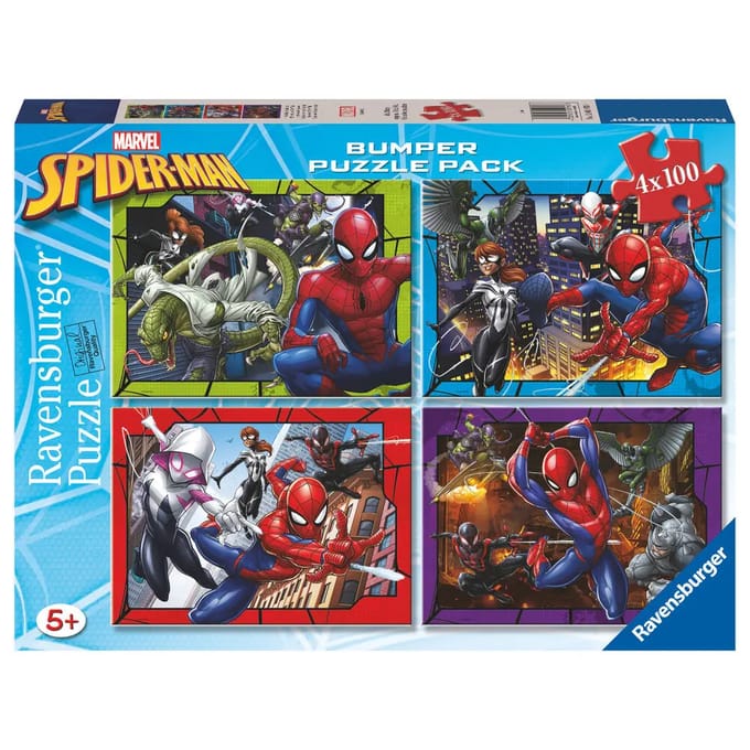 4x100 stukjes puzzel Ravensburger Marvel Spiderman