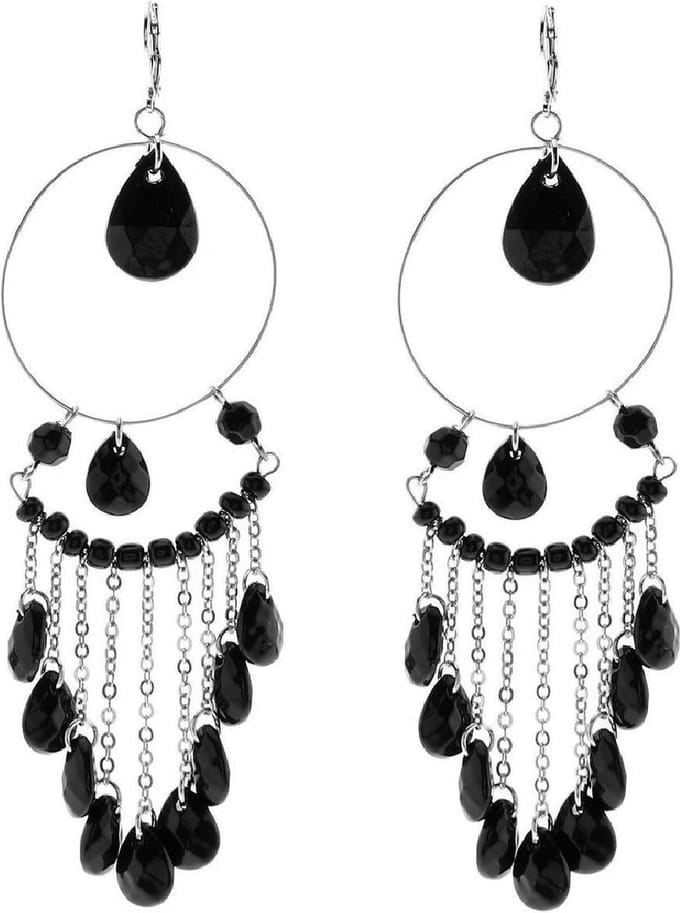 Behave - Statement oorbellen zwart kralen - Elegant avondstijl