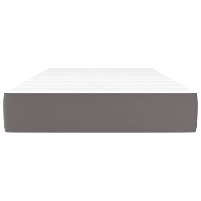 vidaXL - Pocketveringmatras - medium - 90x200x20 - cm - kunstleer - grijs