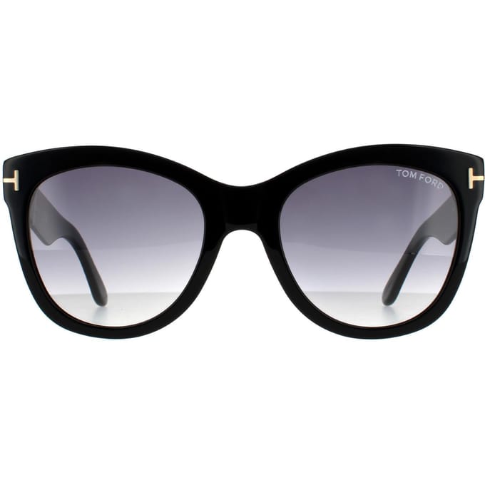 Tom Ford zonnebril Wallace FT0870 01B Shiny Black Smoke Gradiënt