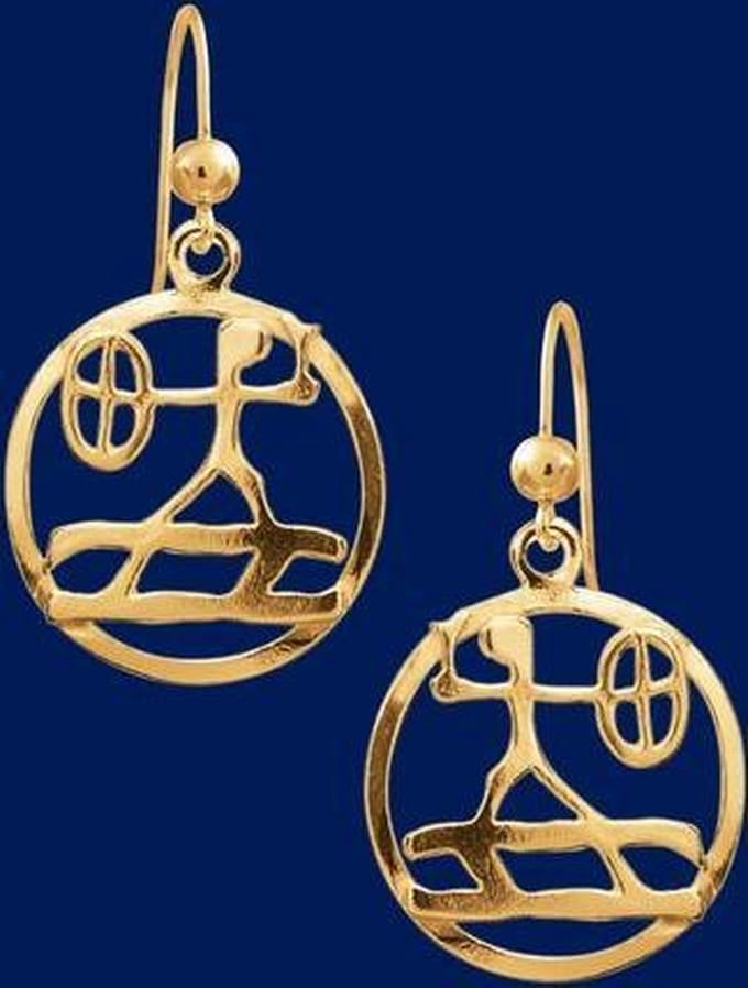 Oorbellen, hang, Gouden Sjamaan