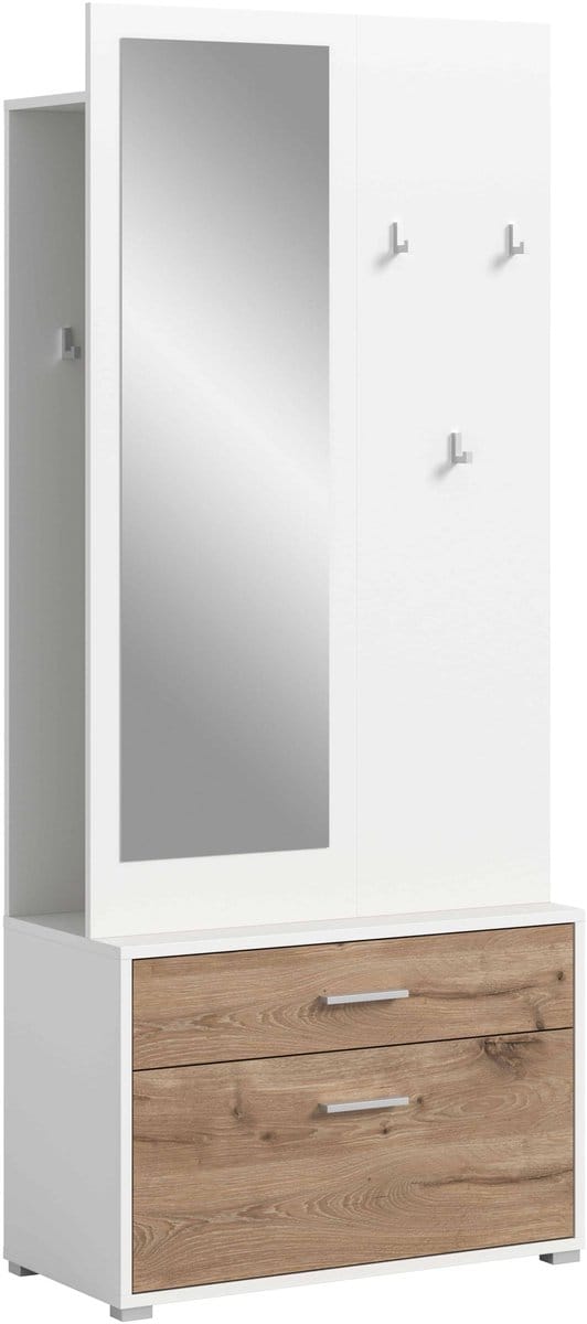 Polo kapstok staande kapstok Nox Eiken NB wit NB - 38x80x190cm